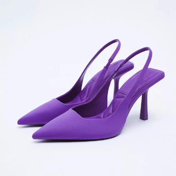 Purple  Shallow Pointed Pumps