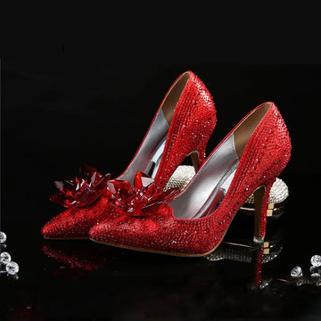 Red Crystal Luxury Cinderella Heels